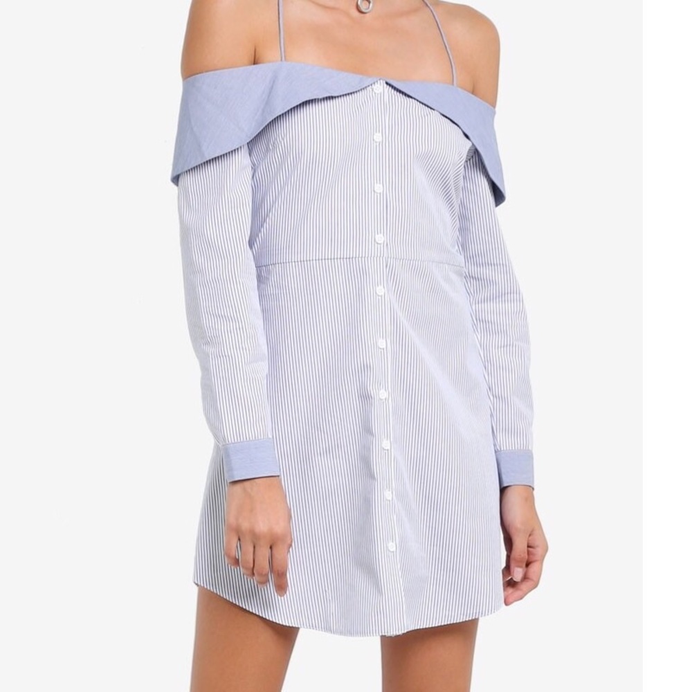 TOPSHOP STRIPE SHIRT DRESS - Picture 3 of 7